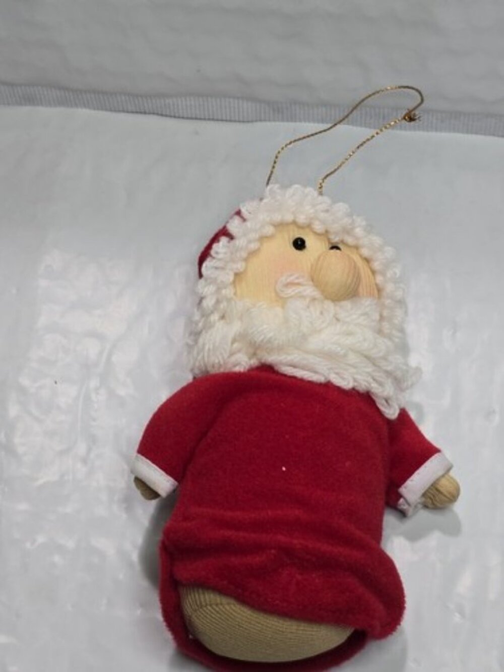 Vintage Santa Claus Red Shirt Beard Hat Decoration Stuffed Avon
